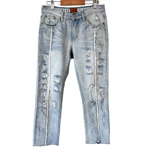 POL Distressed Cropped Jeans